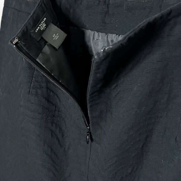 Ann Taylor Petite Black Textured Cotton Jacquard Pencil Mini Skirt Size 6P - Picture 12 of 14